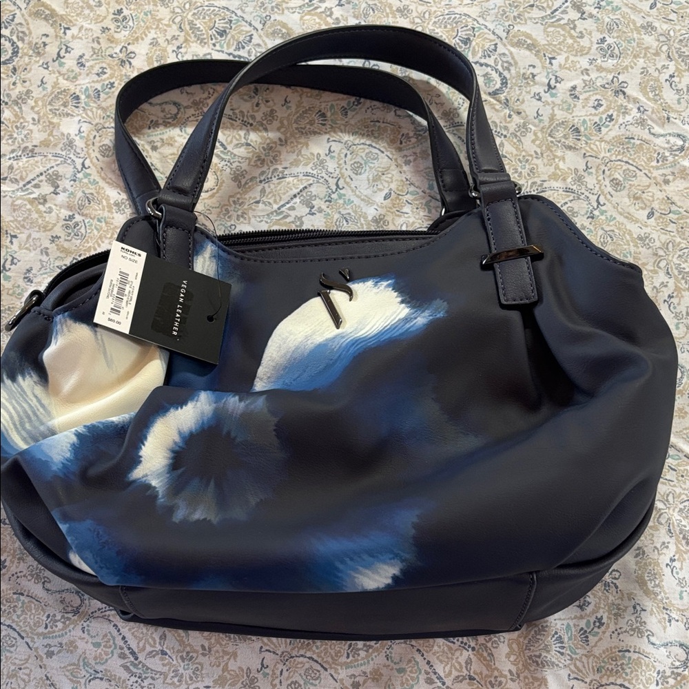 Vera Bradley Navy and White Floral Shoulder Bag